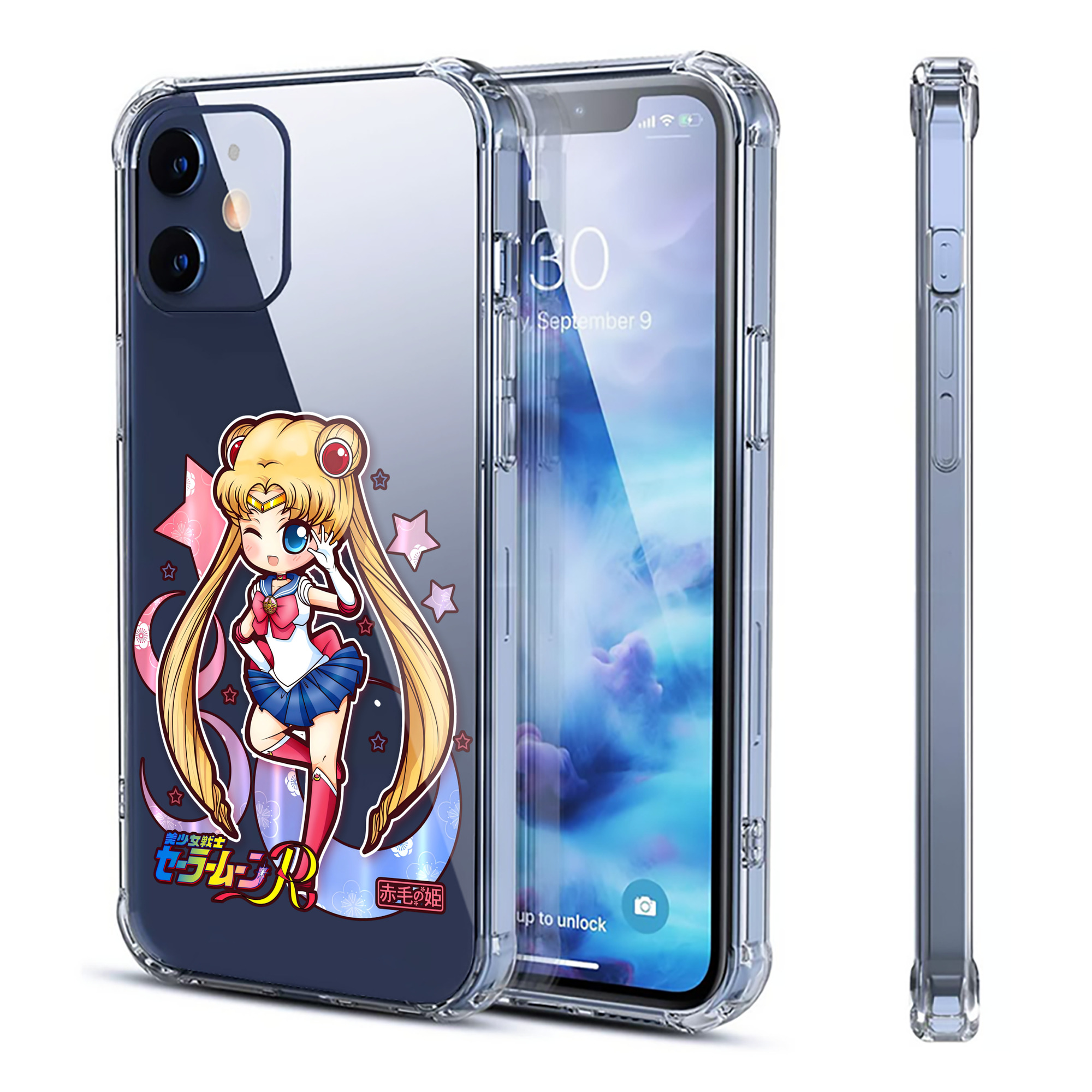 （画像用） 美少女戦士セーラームーン 月野 うさぎ つきの うさぎ Sailor Moon Tsukino Usagi 【iPhone 12シリーズ対応】透明スマホケース（クリアソフトケース）